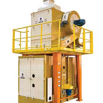 Vista diagonal de toda máquina de limpeza de grãos TMSA, com mais de 1000 equipamentos espalhados pelo mundo.